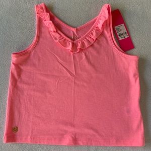 LILLY PULITZER-NWT-GIRLS PINK RUFFLE TANK-MINI ALESSA 6-7 MED